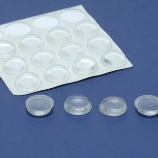 100 Clear Vinyl 1/2'' Self-Adhesive Cylindrical Bumpers
