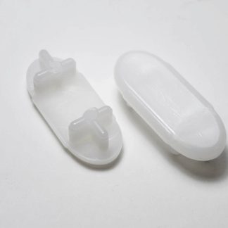 16 Racetrack Shaped Insert Glides - 2-1/8'' x 7/8'' O.D. for Patio Tubes/Legs