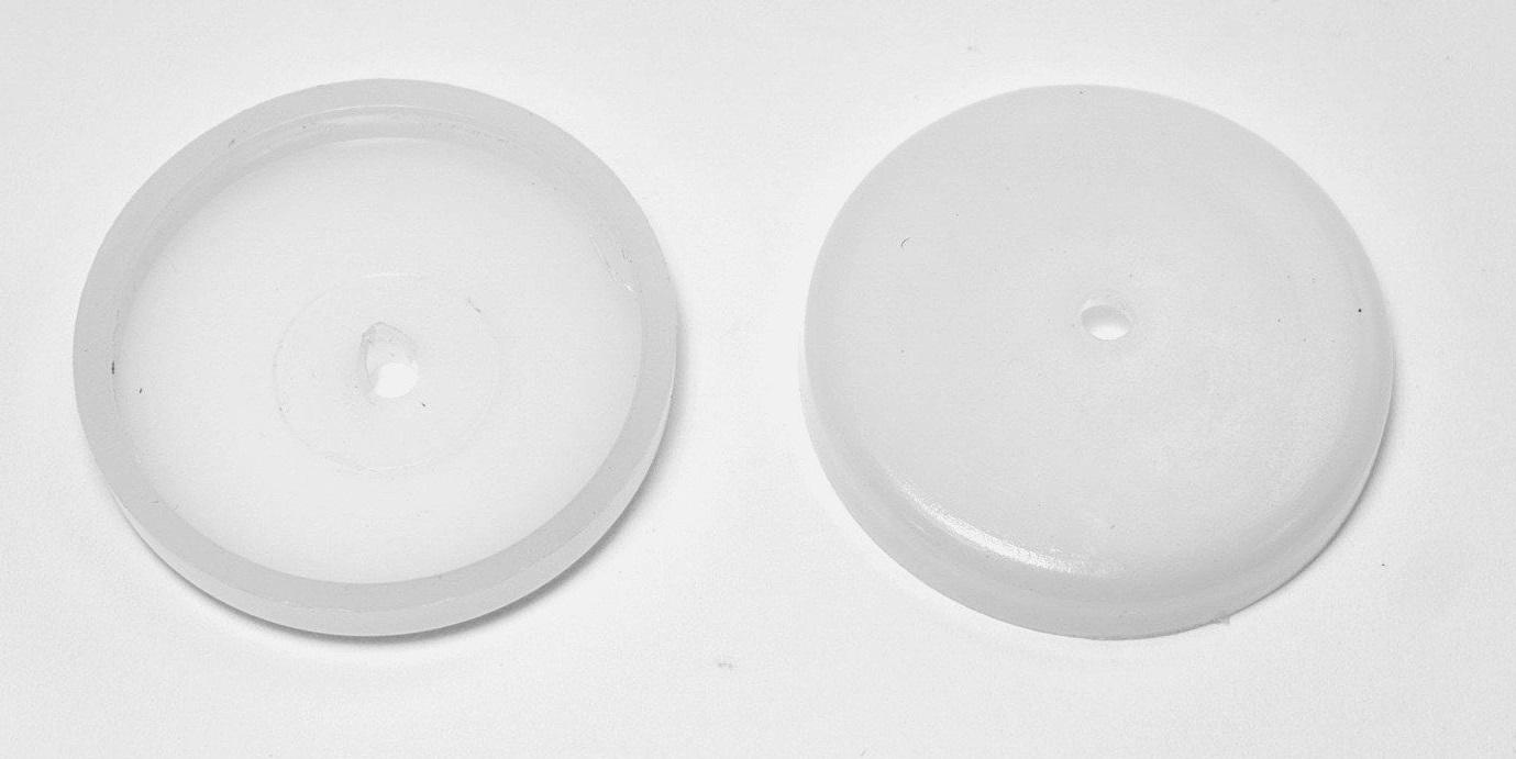 4 Wrought Iron ''Snap-On'' Chair Glide Disk Caps for 1-3/4'' Flat Metal Flange